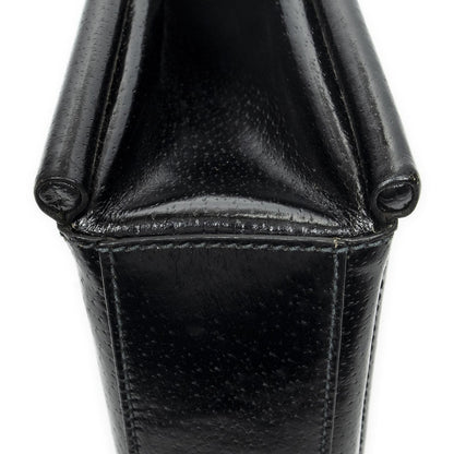 Gucci Vintage Rectangular Top Handle Black Gray Calfskin Leather — view 7