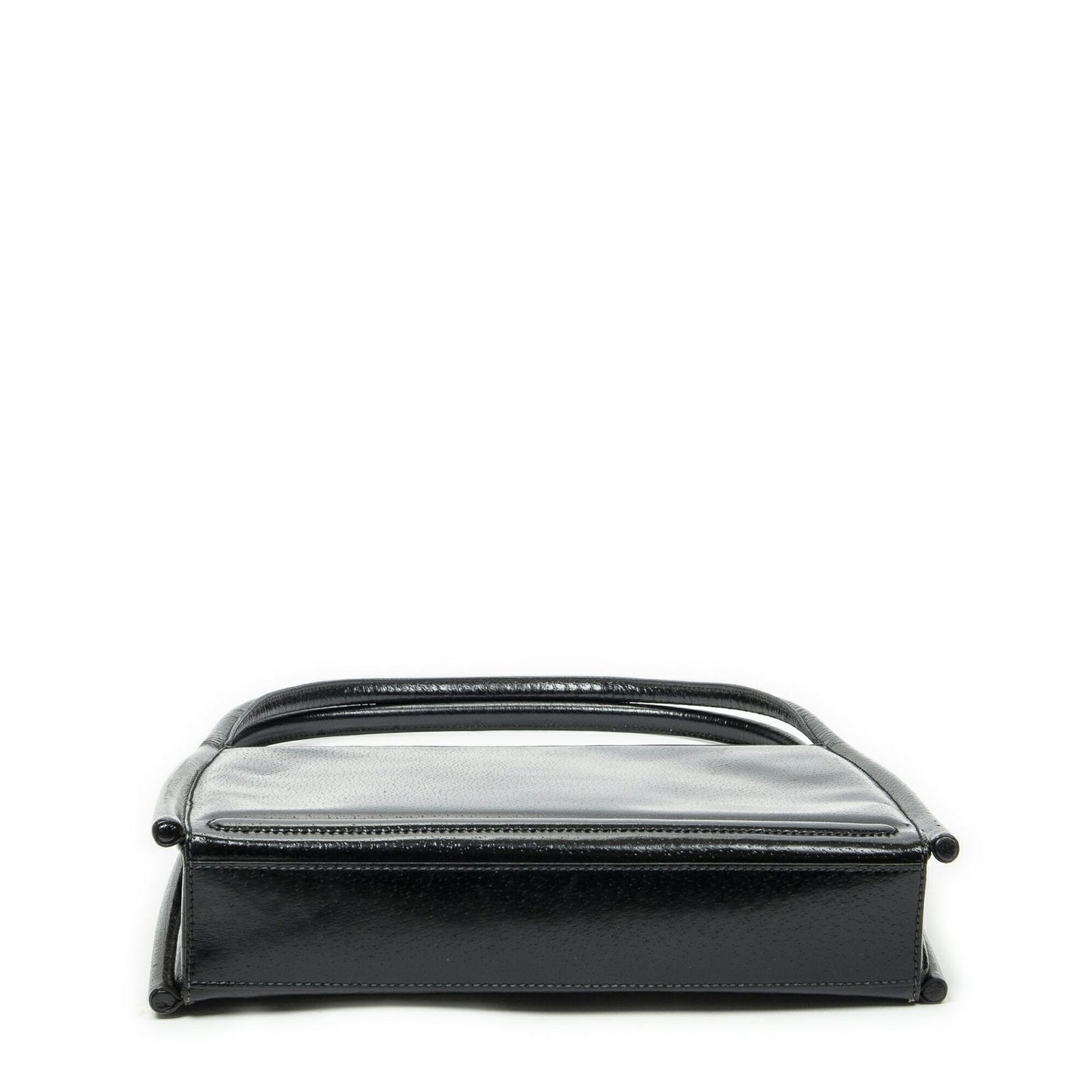 Gucci Vintage Rectangular Top Handle Black Gray Calfskin Leather — view 6