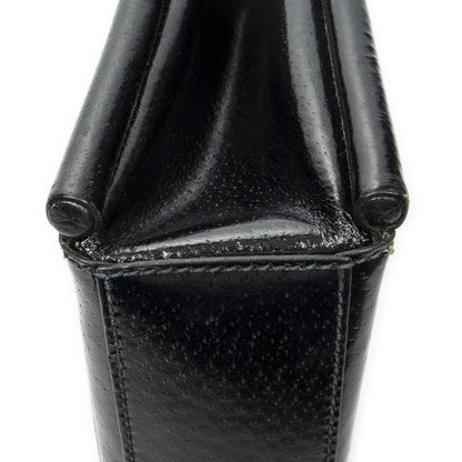 Gucci Vintage Rectangular Top Handle Black Gray Calfskin Leather — view 8