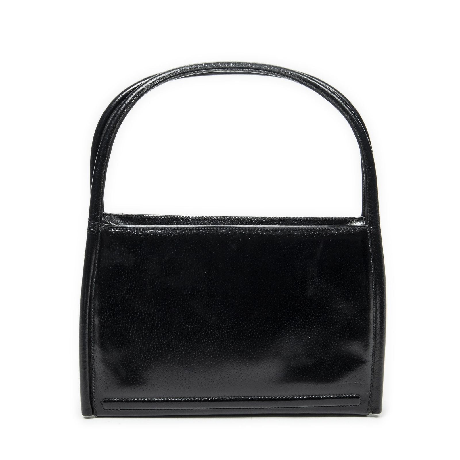 Gucci Vintage Rectangular Top Handle Black Gray Calfskin Leather — view 5