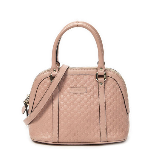 Gucci Mini Dome Tote Pink Micro Guccissima Leather