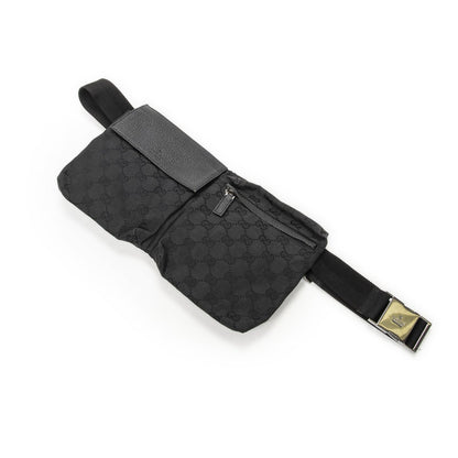 Gucci Waist Pouch Black GG Canvas
