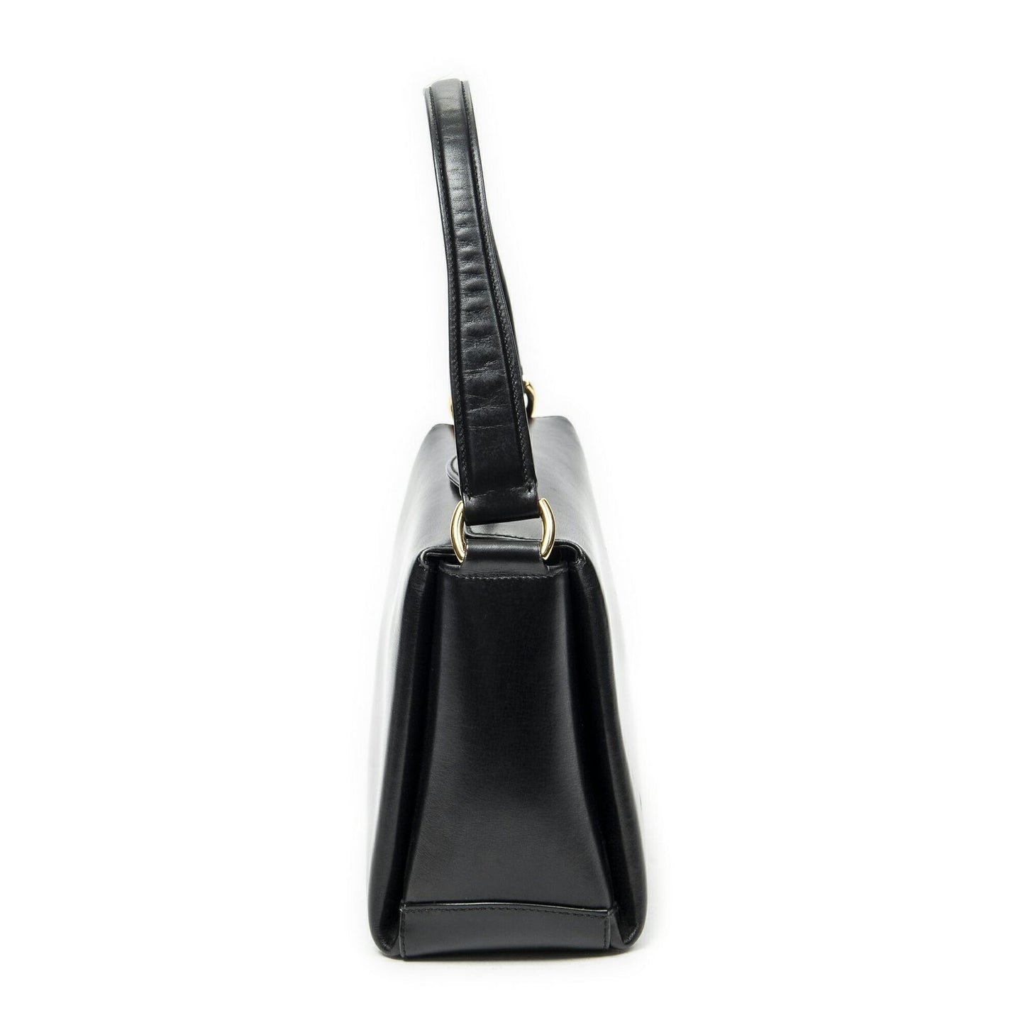Gucci Vintage Flap Top Handle Black Smooth Calfskin — view 3