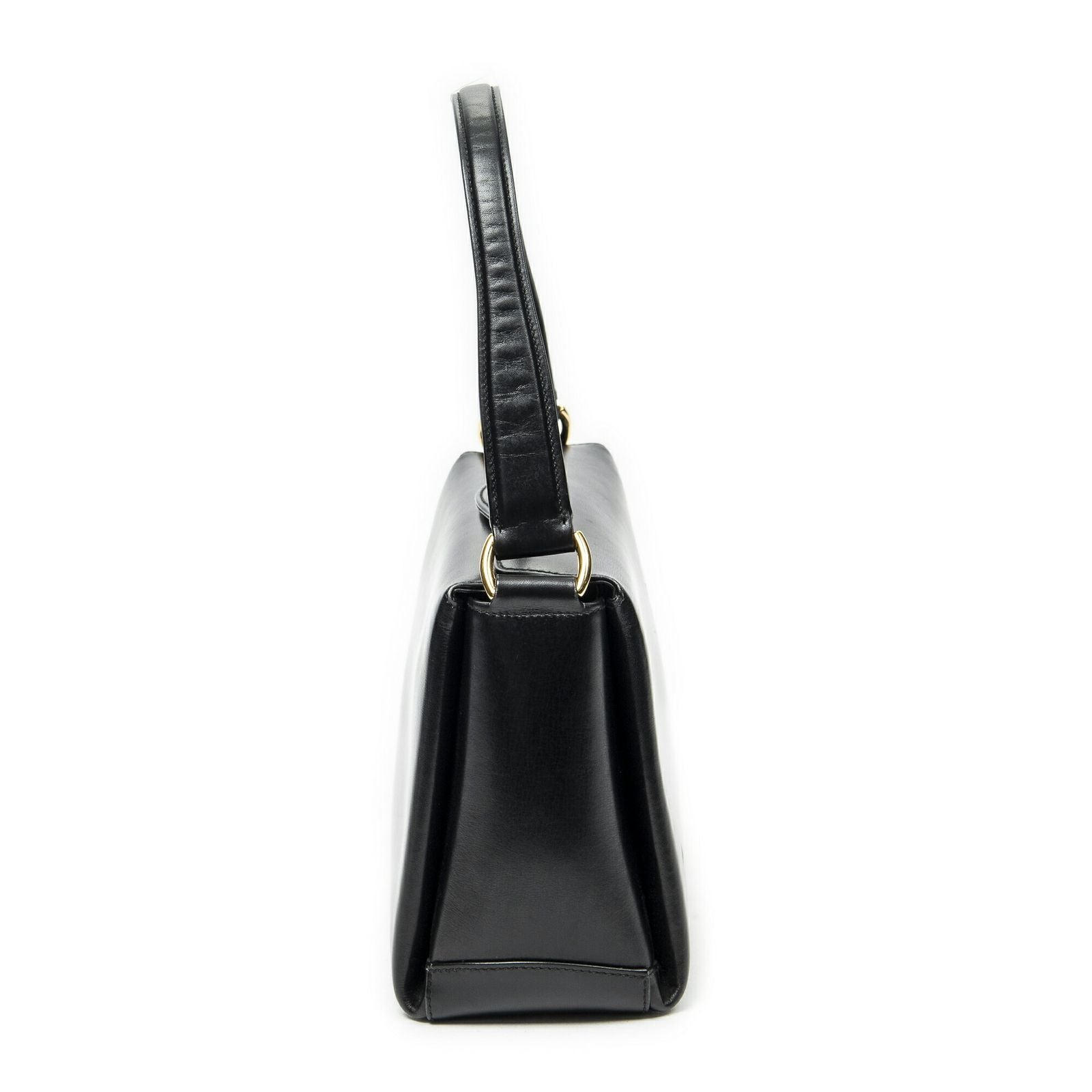 Gucci Vintage Flap Top Handle Black Smooth Calfskin — view 3