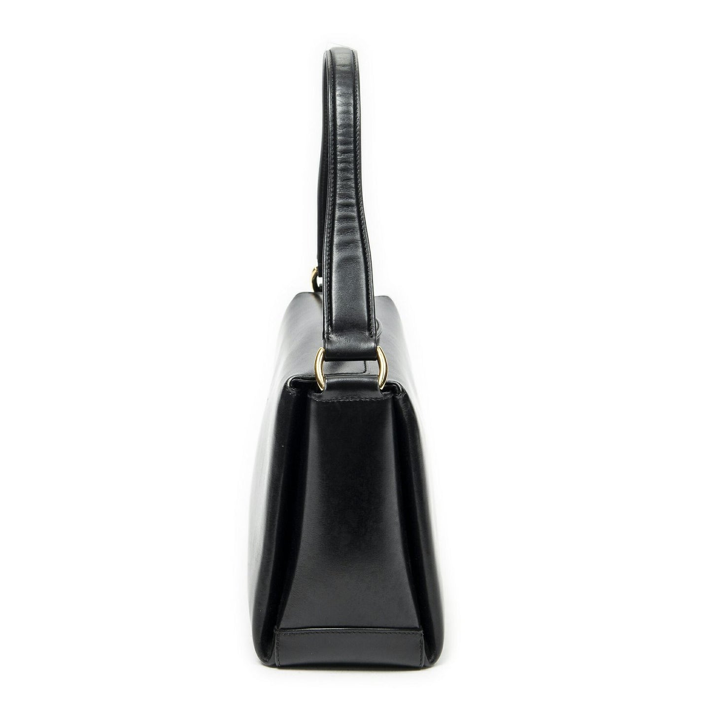 Gucci Vintage Flap Top Handle Black Smooth Calfskin — view 4