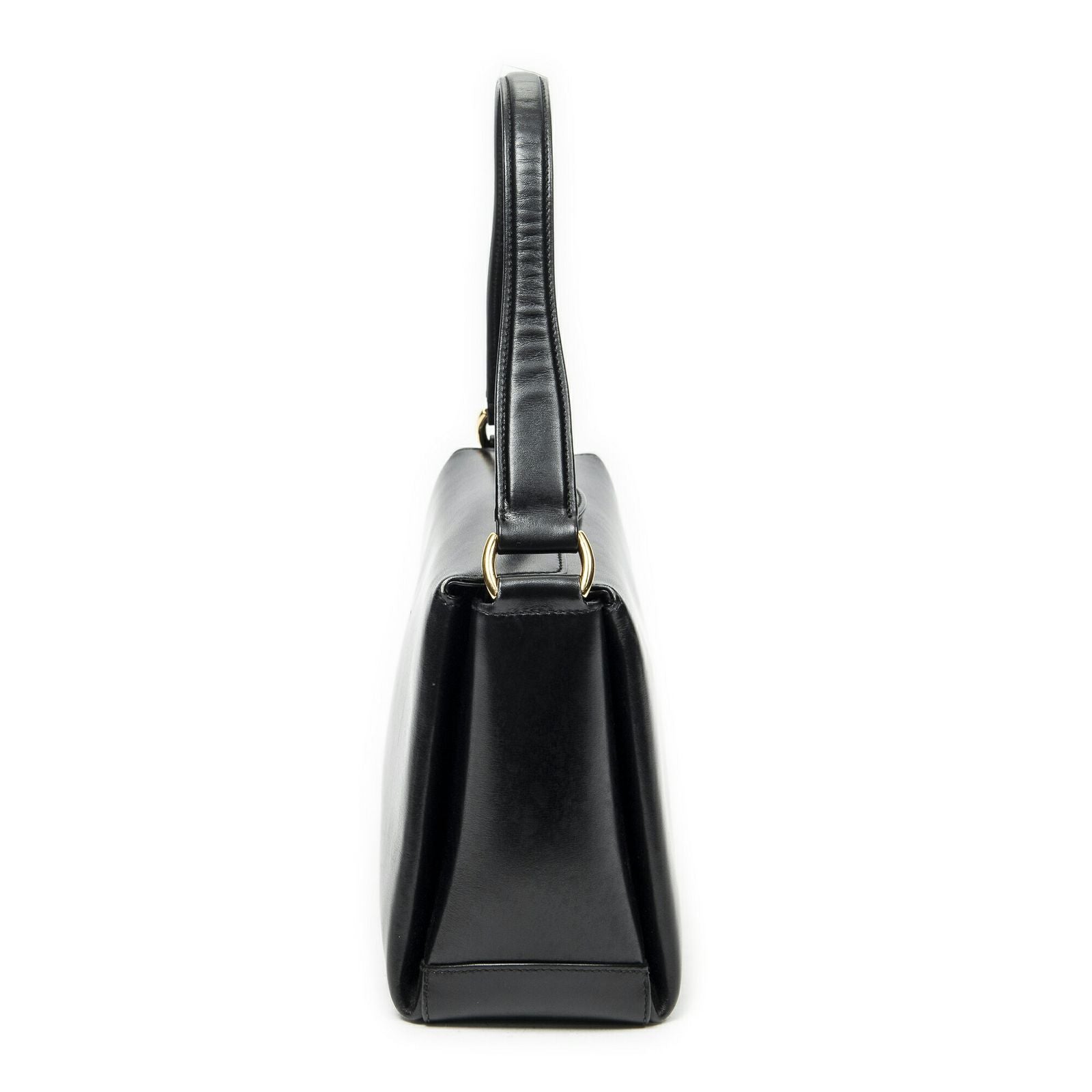 Gucci Vintage Flap Top Handle Black Smooth Calfskin — view 4