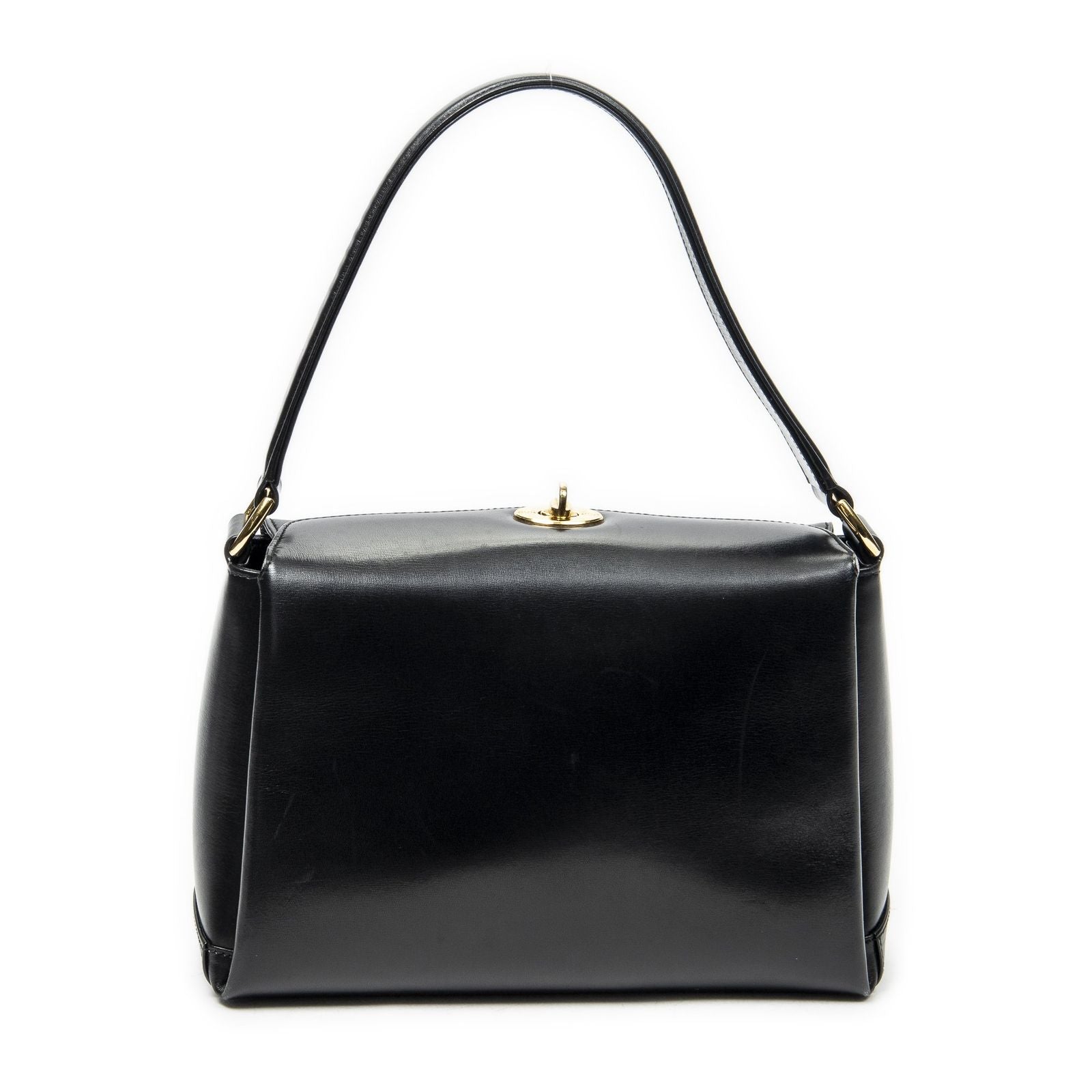Gucci Vintage Flap Top Handle Black Smooth Calfskin — view 5