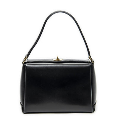 Gucci Vintage Flap Top Handle Black Smooth Calfskin