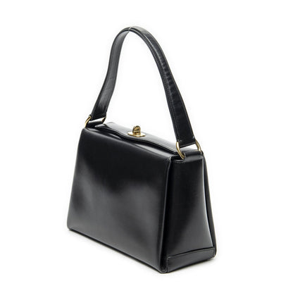 Gucci Vintage Flap Top Handle Black Smooth Calfskin — view 2