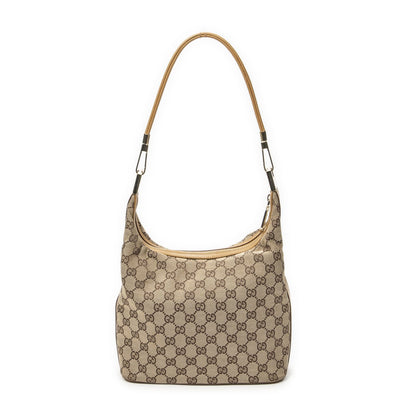 Gucci Zip Button Beige GG Canvas Messenger
