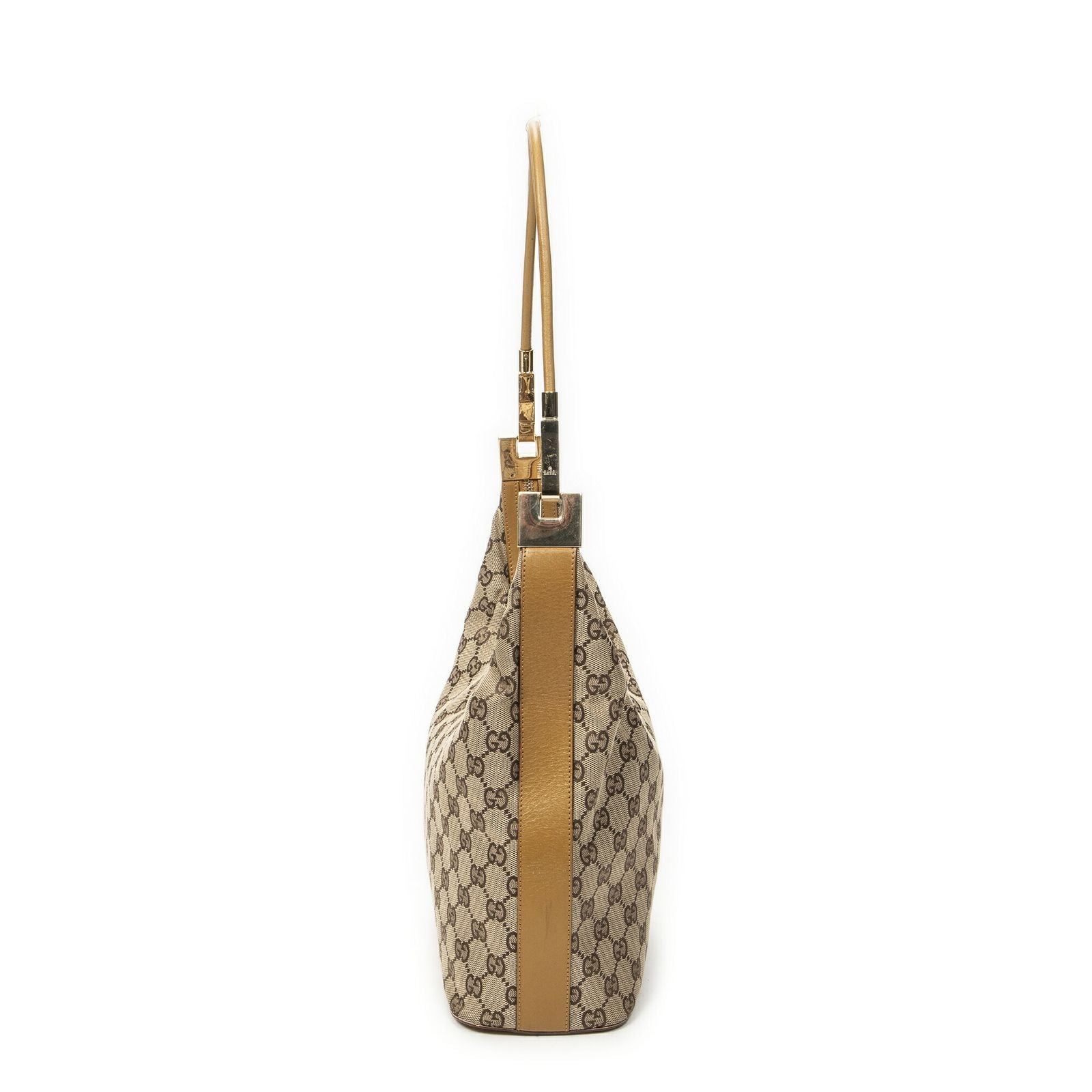 Gucci Zip Button Beige GG Canvas Messenger — view 3