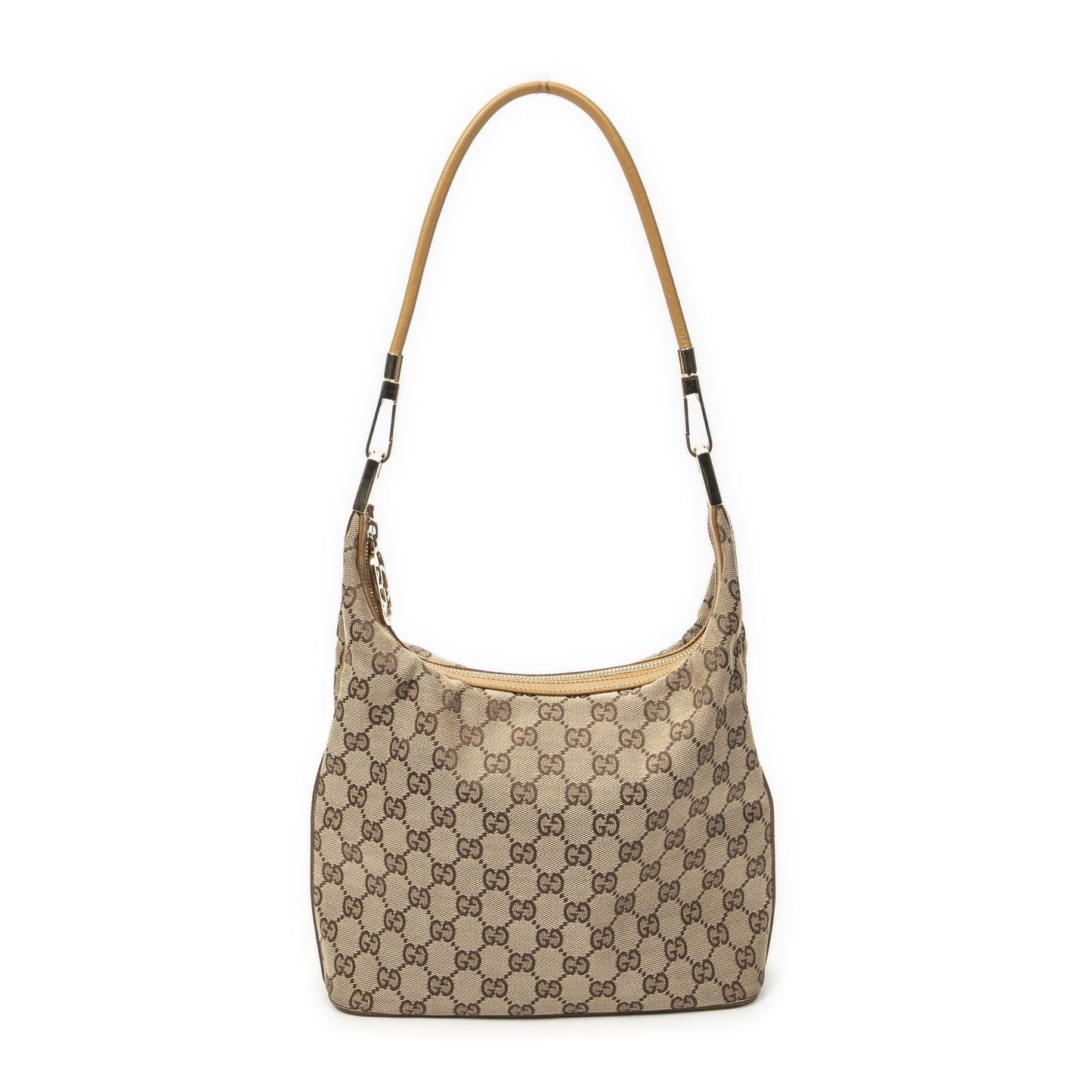 Gucci Zip Button Beige GG Canvas Messenger — view 5