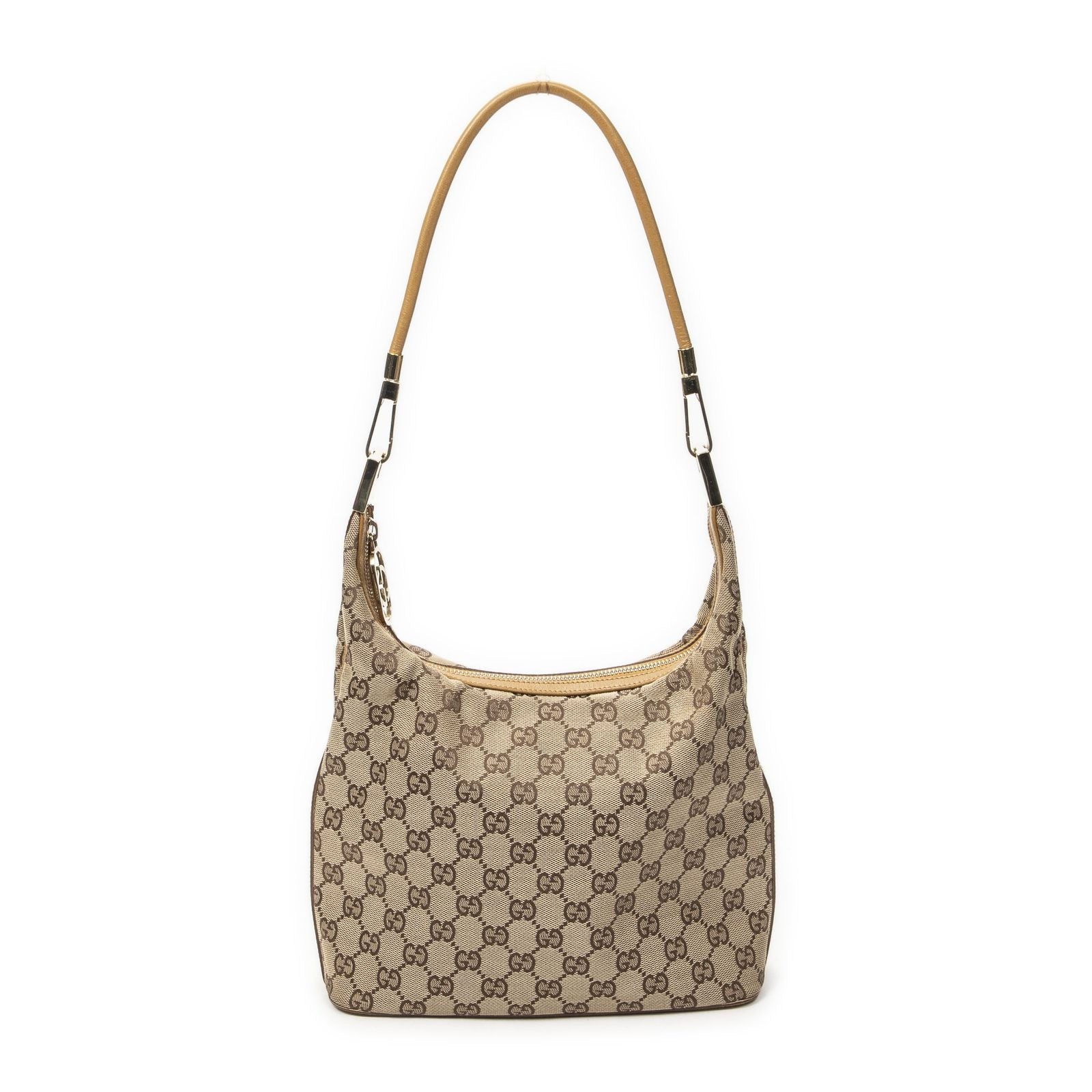 Gucci Zip Button Beige GG Canvas Messenger — view 5