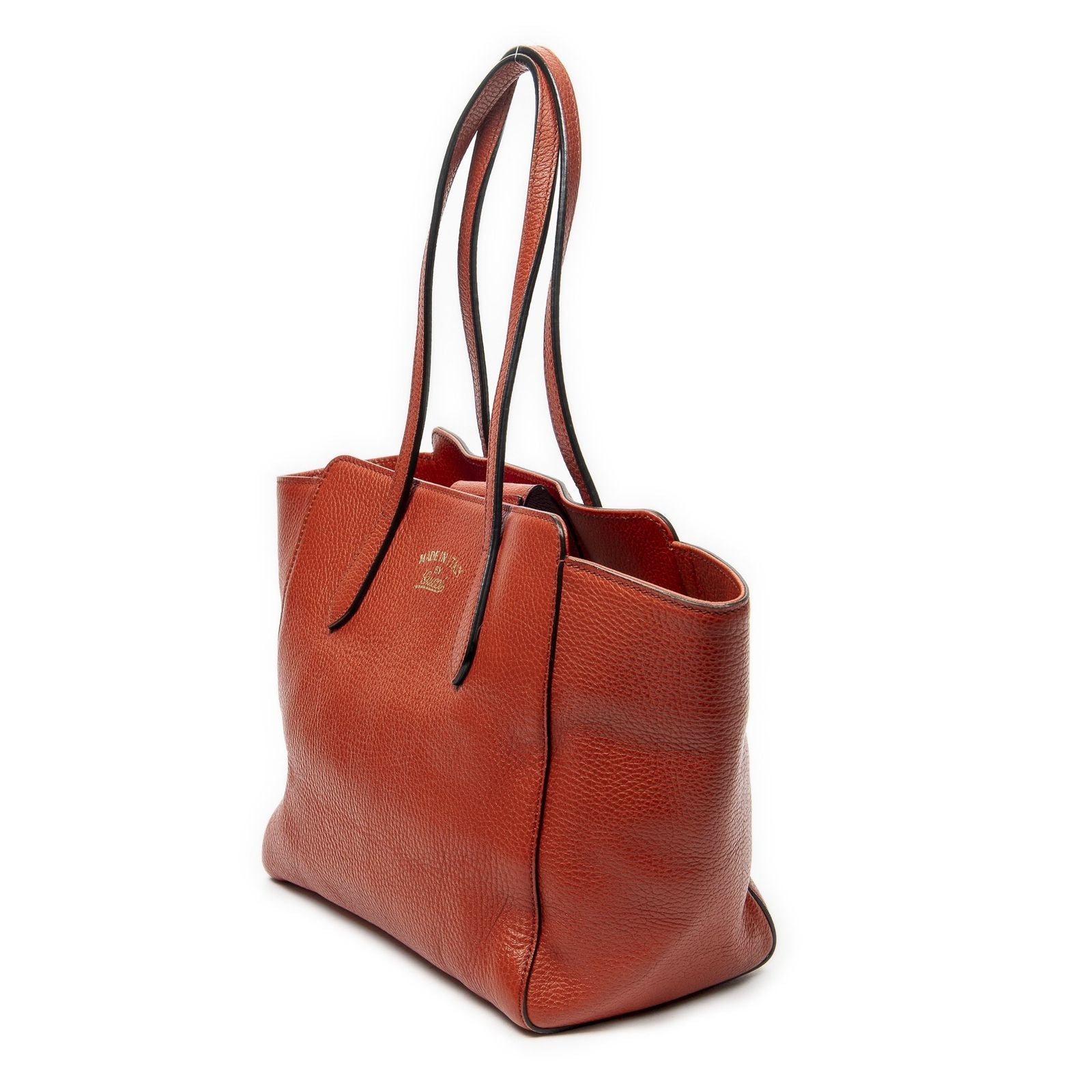 Gucci Small Swing Tote Red Gray Calfskin Leather — view 2