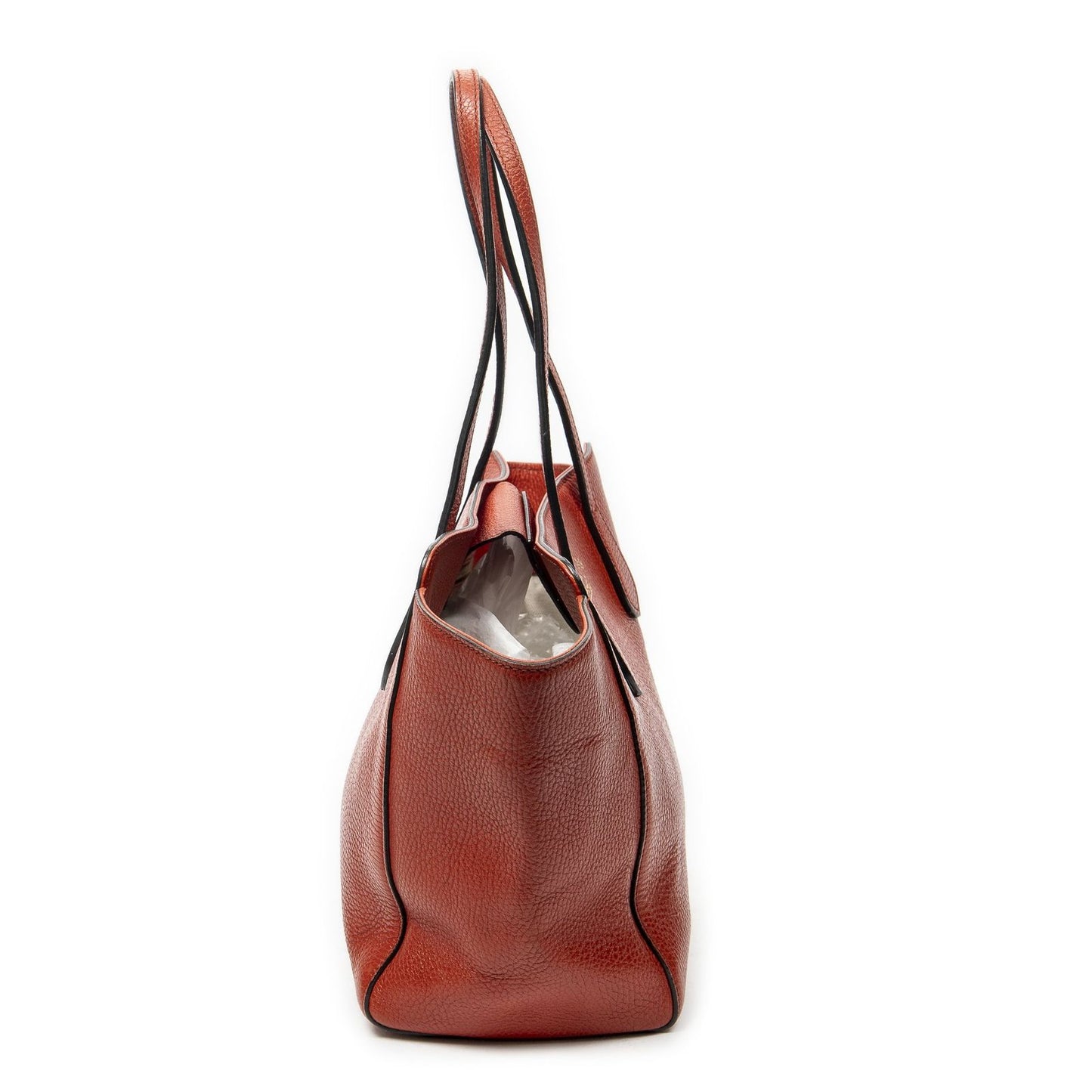 Gucci Small Swing Tote Red Gray Calfskin Leather — view 4