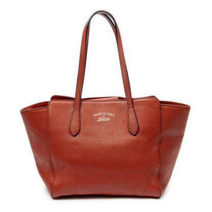 Gucci Small Swing Tote Red Gray Calfskin Leather