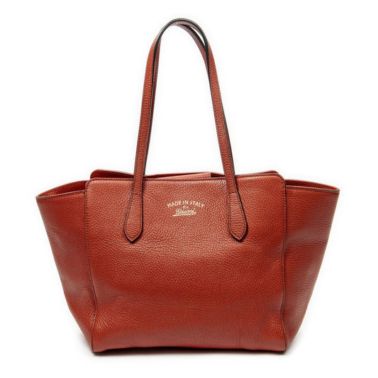 Gucci Small Swing Tote Red Gray Calfskin Leather