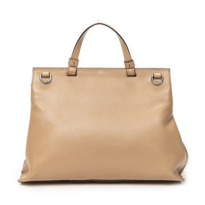 Gucci Midi Amfloral Bamboo Top Handle Beige Gray Calfskin Leather — view 5