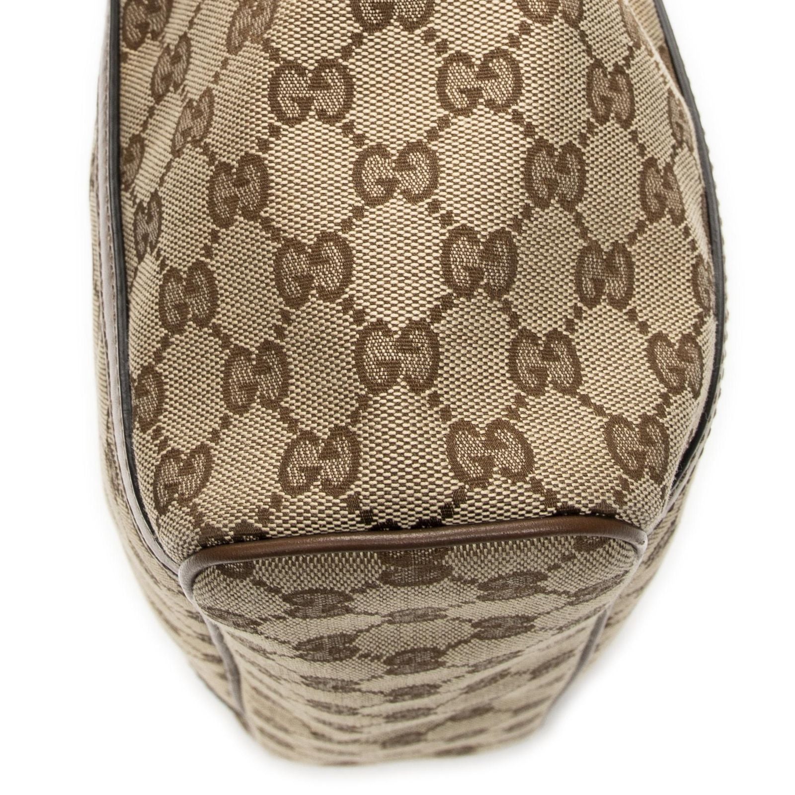 Gucci Zip Shopping Tote Brown Beige GG Canvas — view 7