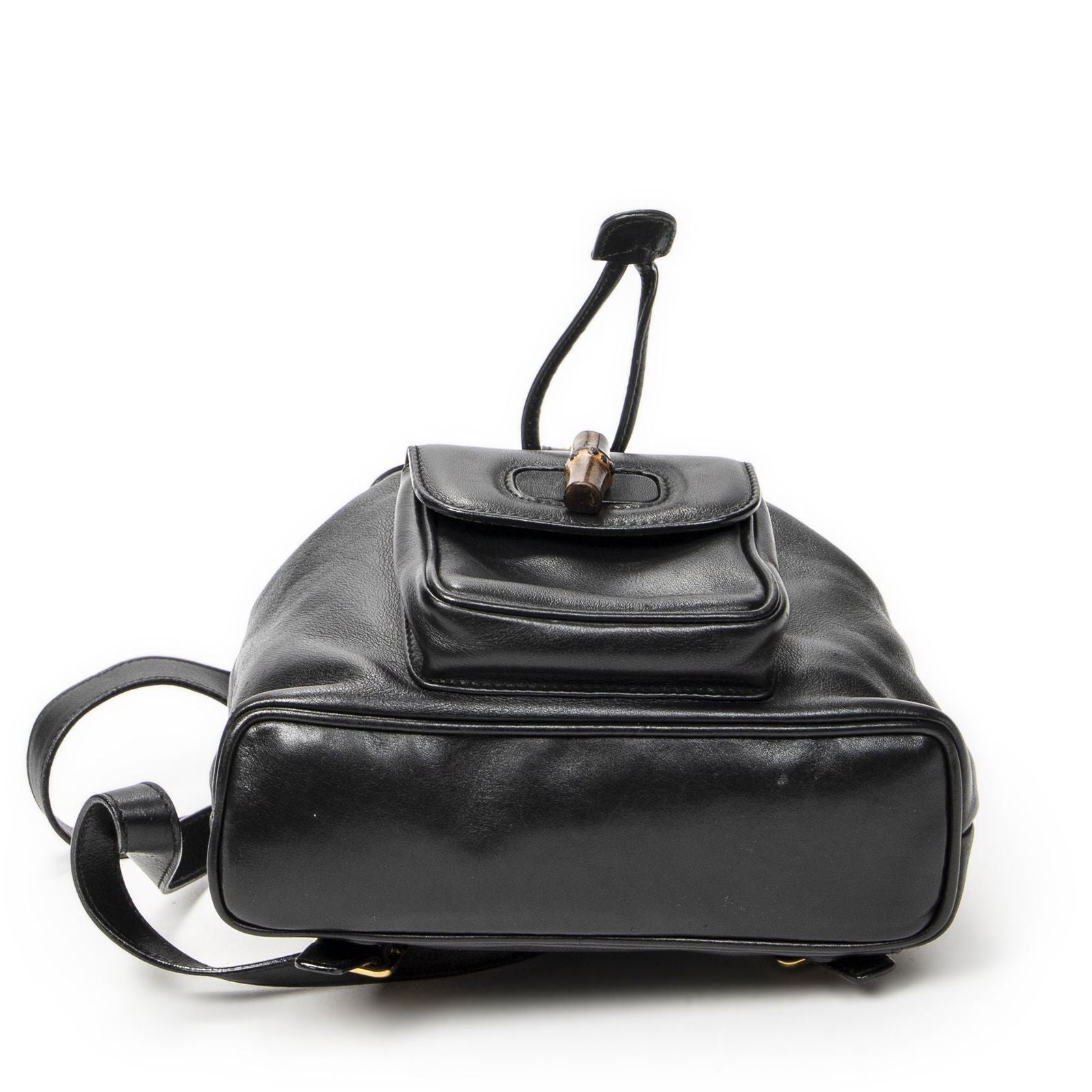 Gucci Mini Bamboo Backpack Black Calfskin Leather — view 6