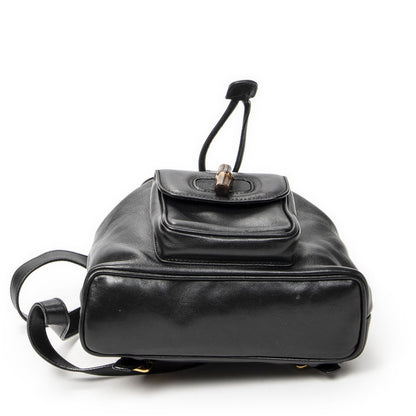 Gucci Mini Bamboo Backpack Black Calfskin Leather — view 6