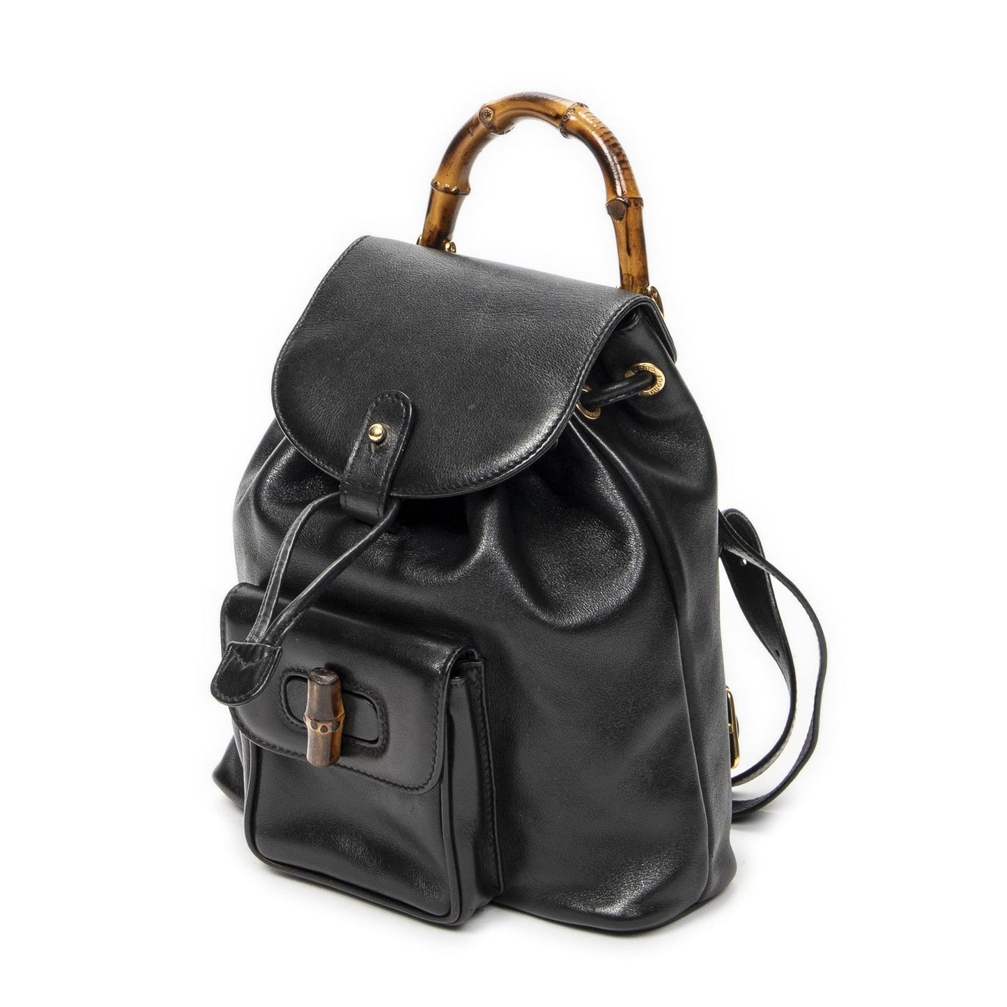 Gucci Mini Bamboo Backpack Black Calfskin Leather — view 2