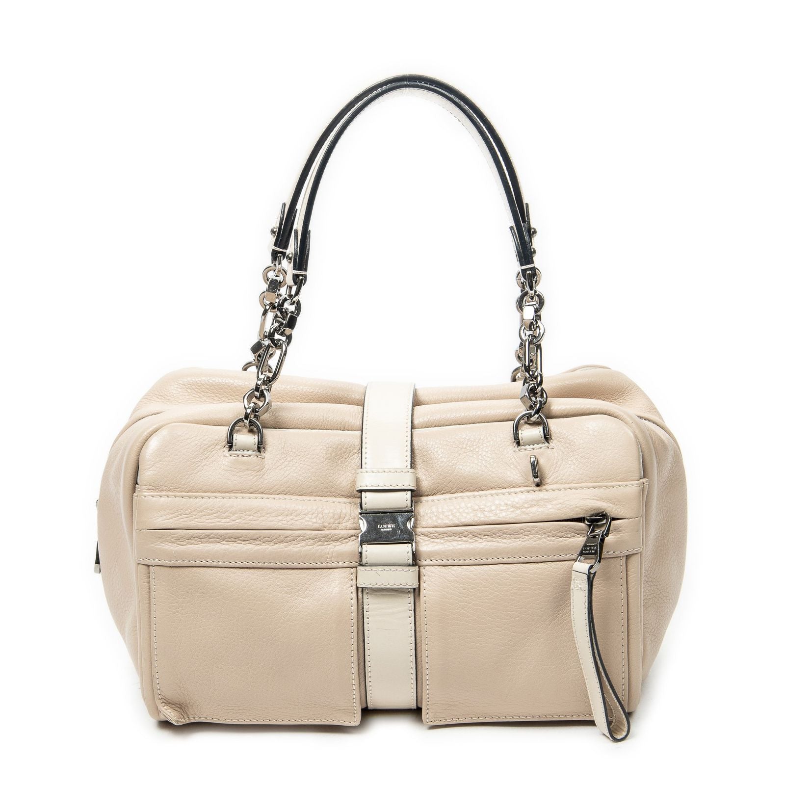 Loewe Loralite Pink Gray Calfskin Leather Messenger