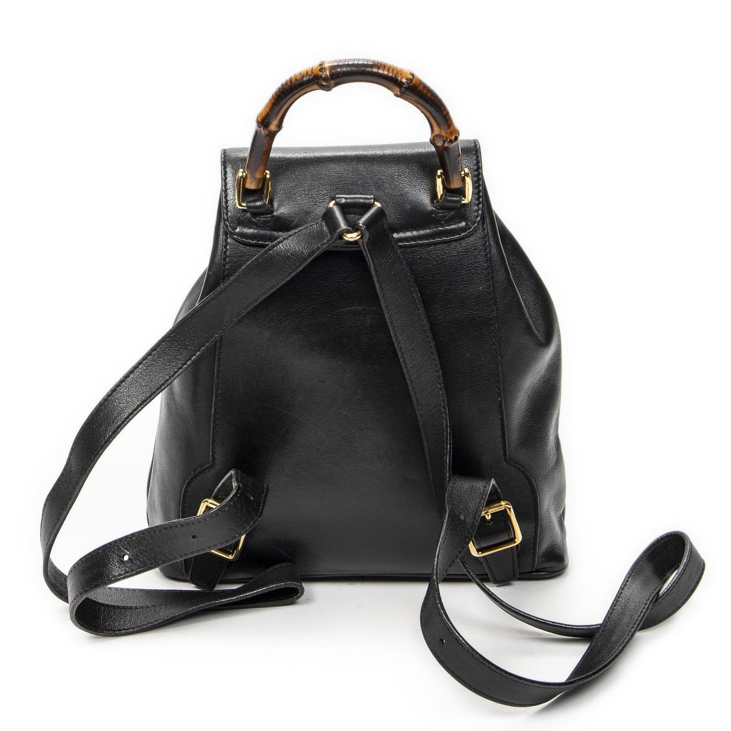 Gucci Mini Bamboo Backpack Black Calfskin Leather — view 5