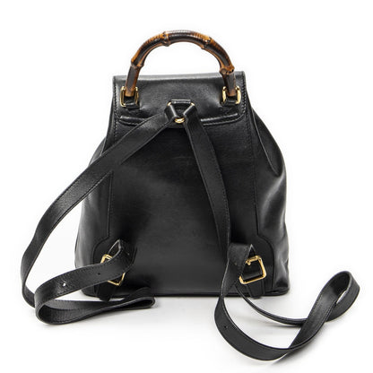 Gucci Mini Bamboo Backpack Black Calfskin Leather — view 5