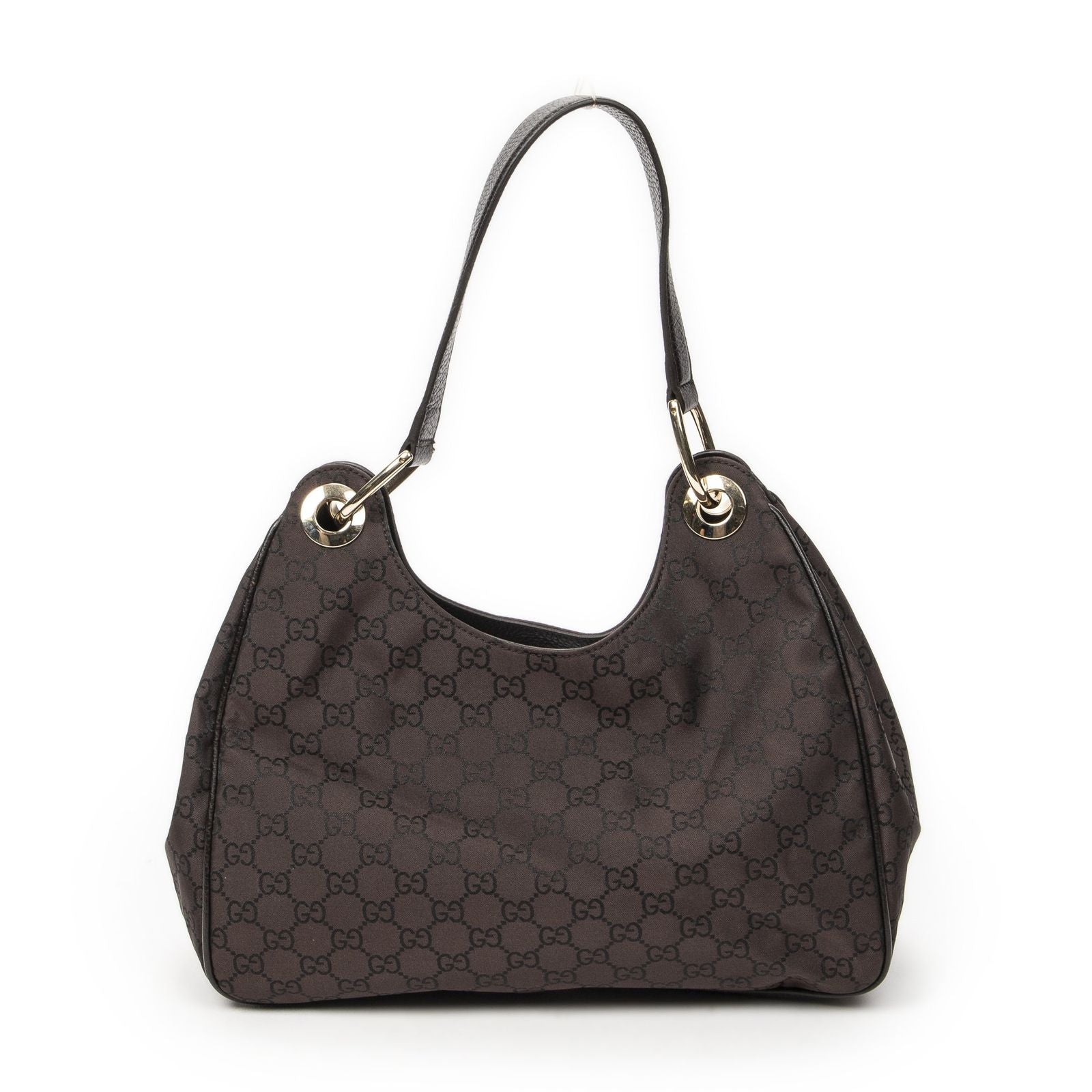 Gucci Small Corber Hobo Dark Brown GG Nylon Canvas — view 5