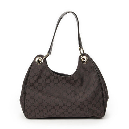 Gucci Small Corber Hobo Dark Brown GG Nylon Canvas — view 5