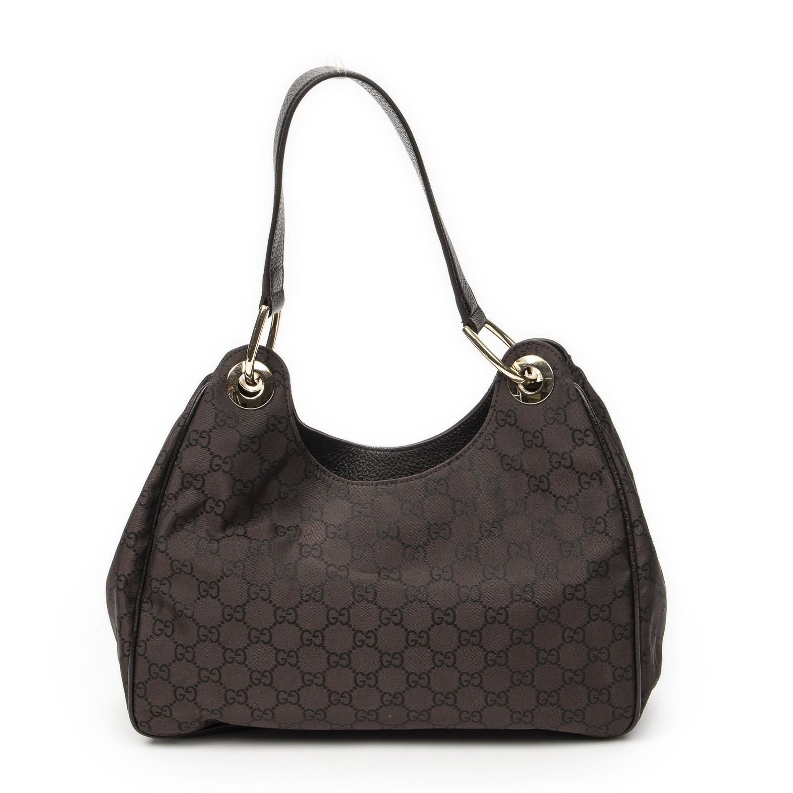Gucci Small Corber Hobo Dark Brown GG Nylon Canvas
