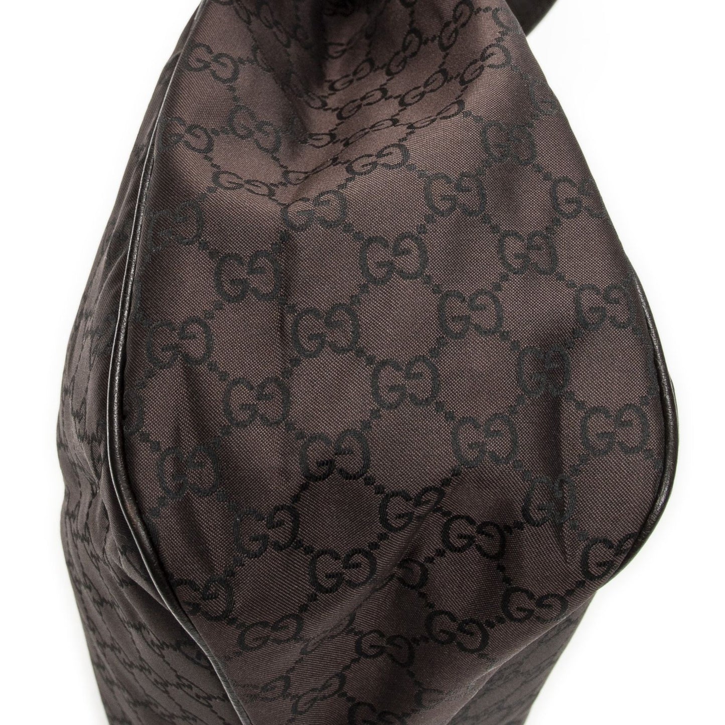 Gucci Small Corber Hobo Dark Brown GG Nylon Canvas — view 8