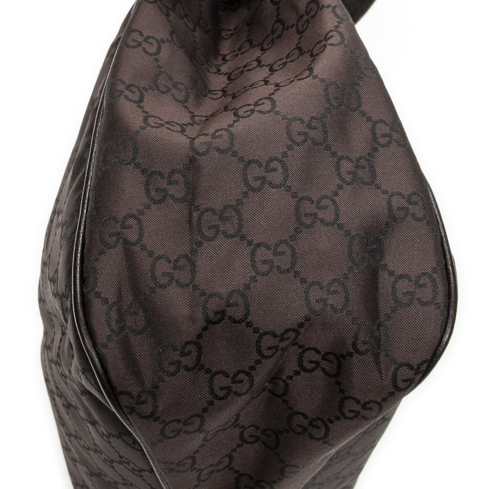 Gucci Small Corber Hobo Dark Brown GG Nylon Canvas — view 8