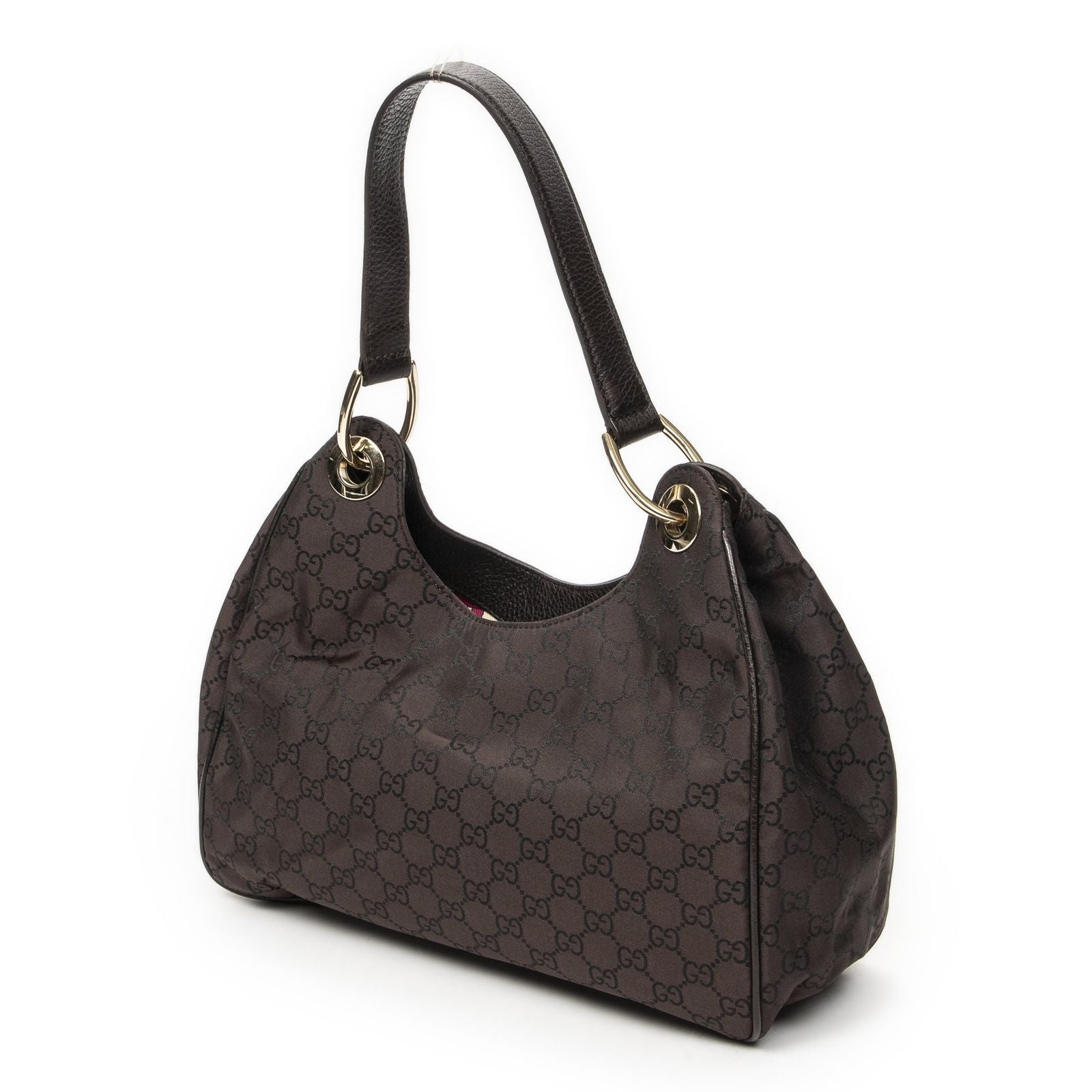 Gucci Small Corber Hobo Dark Brown GG Nylon Canvas — view 2