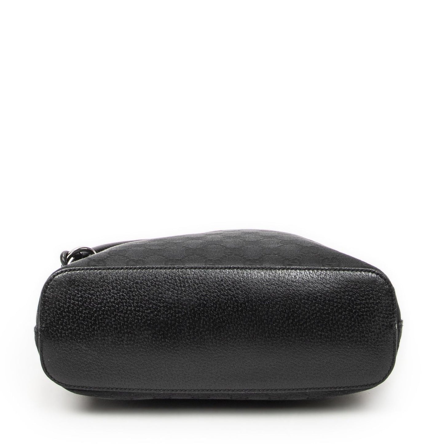 Gucci Ring Handle Zip Hobo Black GG Canvas — view 6