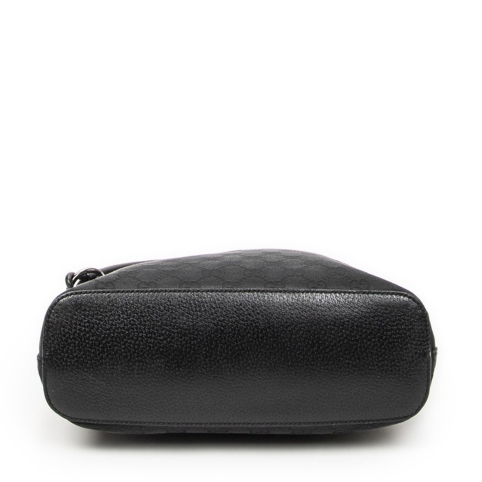 Gucci Ring Handle Zip Hobo Black GG Canvas — view 6