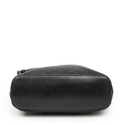 Gucci Ring Handle Zip Hobo Black GG Canvas — view 6
