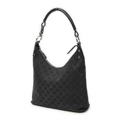 Gucci Ring Handle Zip Hobo Black GG Canvas — view 2