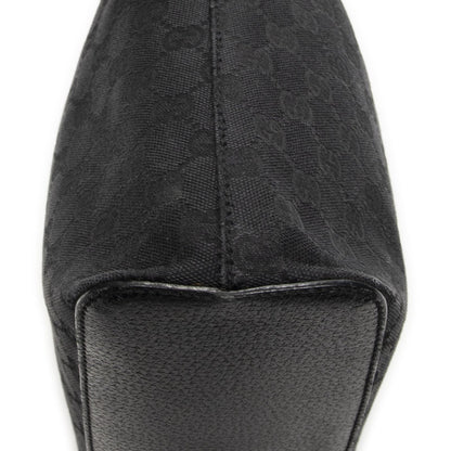 Gucci Ring Handle Zip Hobo Black GG Canvas — view 8