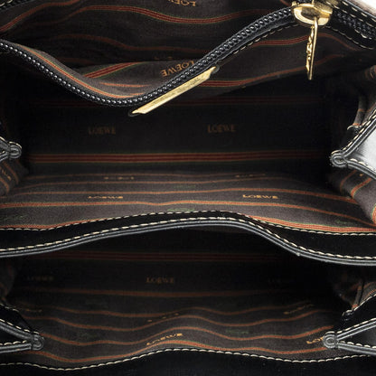 Loewevelazquez Bucket Shoulder Bag Brown Black Calfskin Leather — view 9