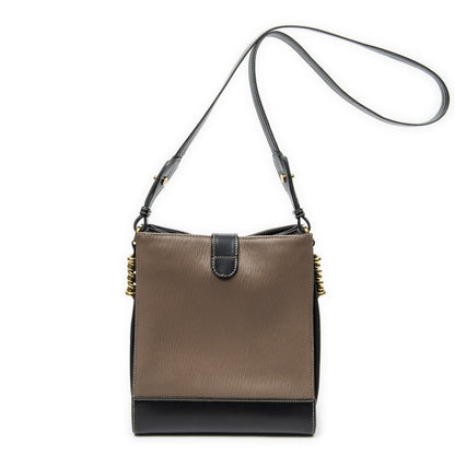 Loewevelazquez Bucket Shoulder Bag Brown Black Calfskin Leather — view 5