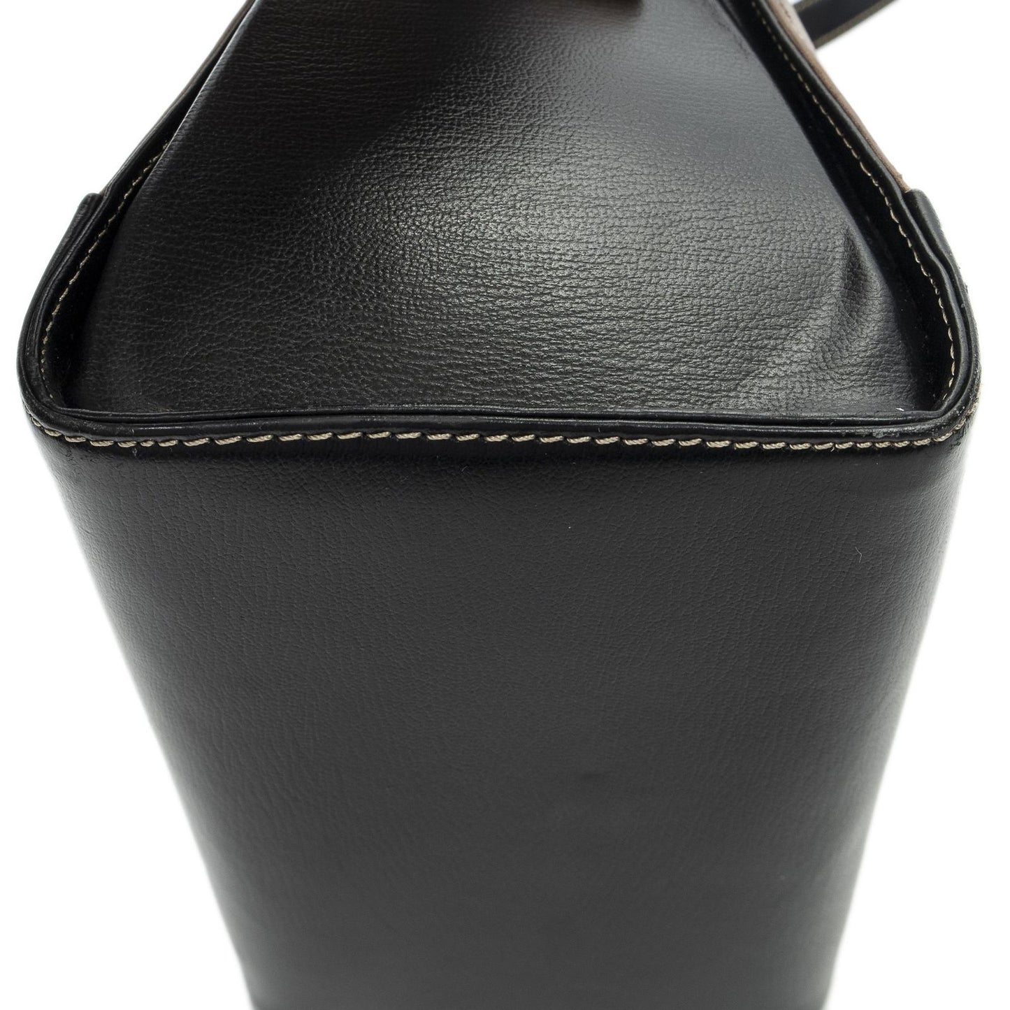 Loewevelazquez Bucket Shoulder Bag Brown Black Calfskin Leather — view 8