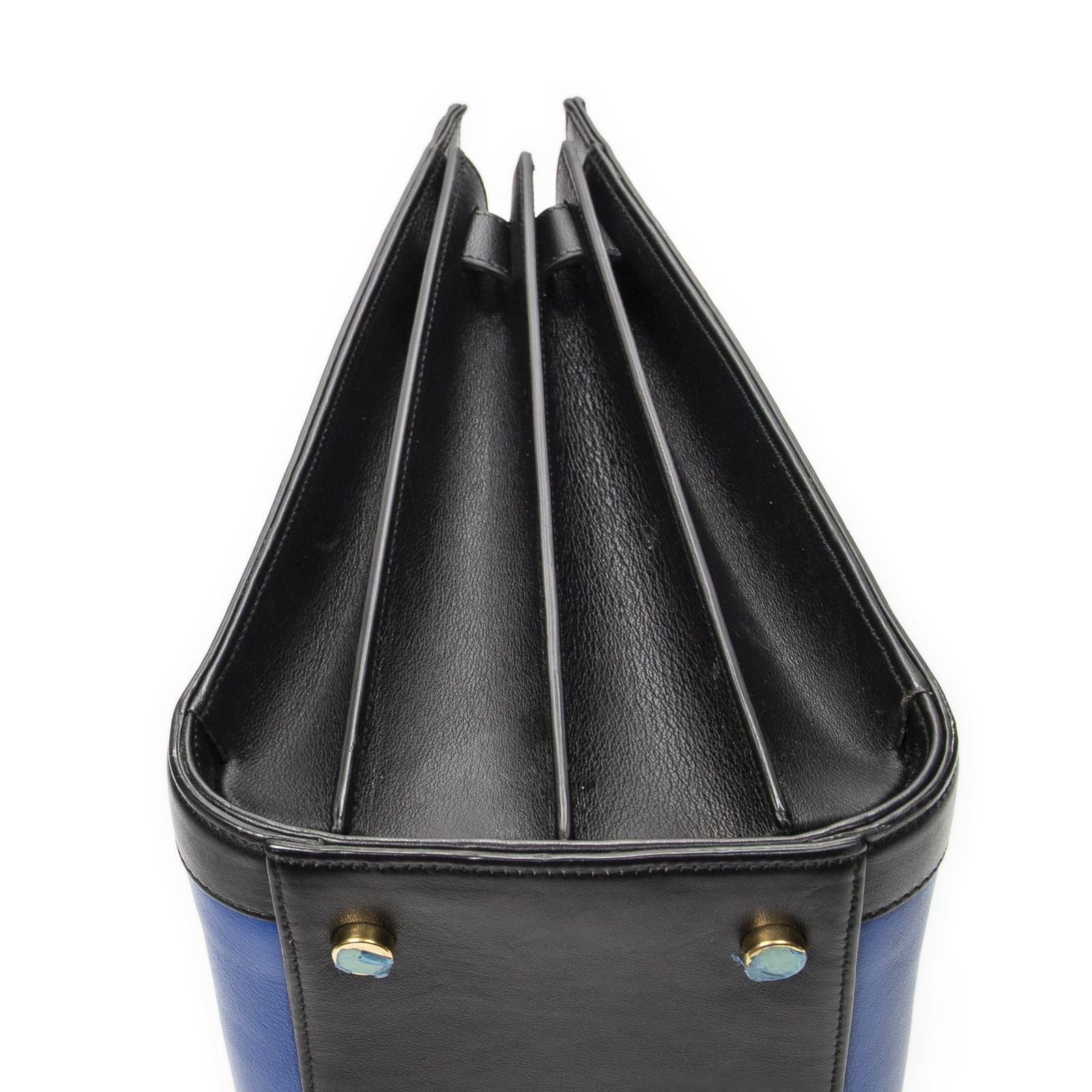 Saint Laurent Small Sac de Jour Blue Black Calfskin Leather Messenger — view 8