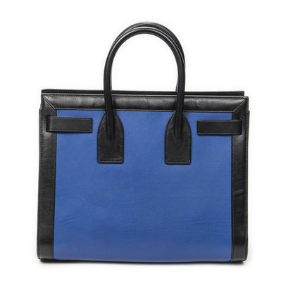 Saint Laurent Small Sac de Jour Blue Black Calfskin Leather Messenger — view 5