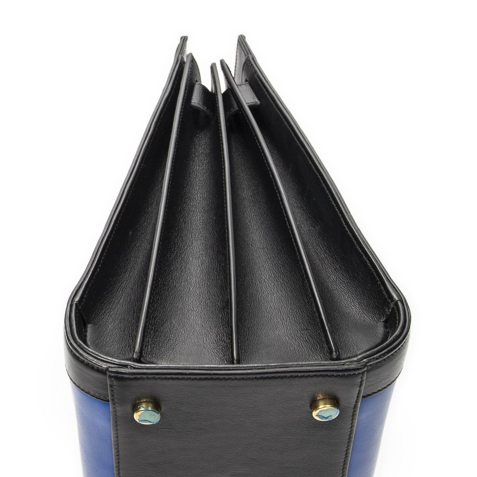 Saint Laurent Small Sac de Jour Blue Black Calfskin Leather Messenger — view 7