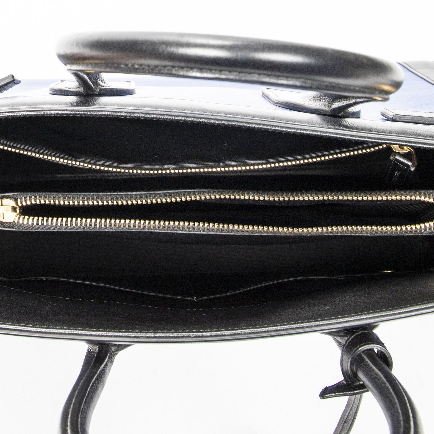 Saint Laurent Small Sac de Jour Blue Black Calfskin Leather Messenger — view 9