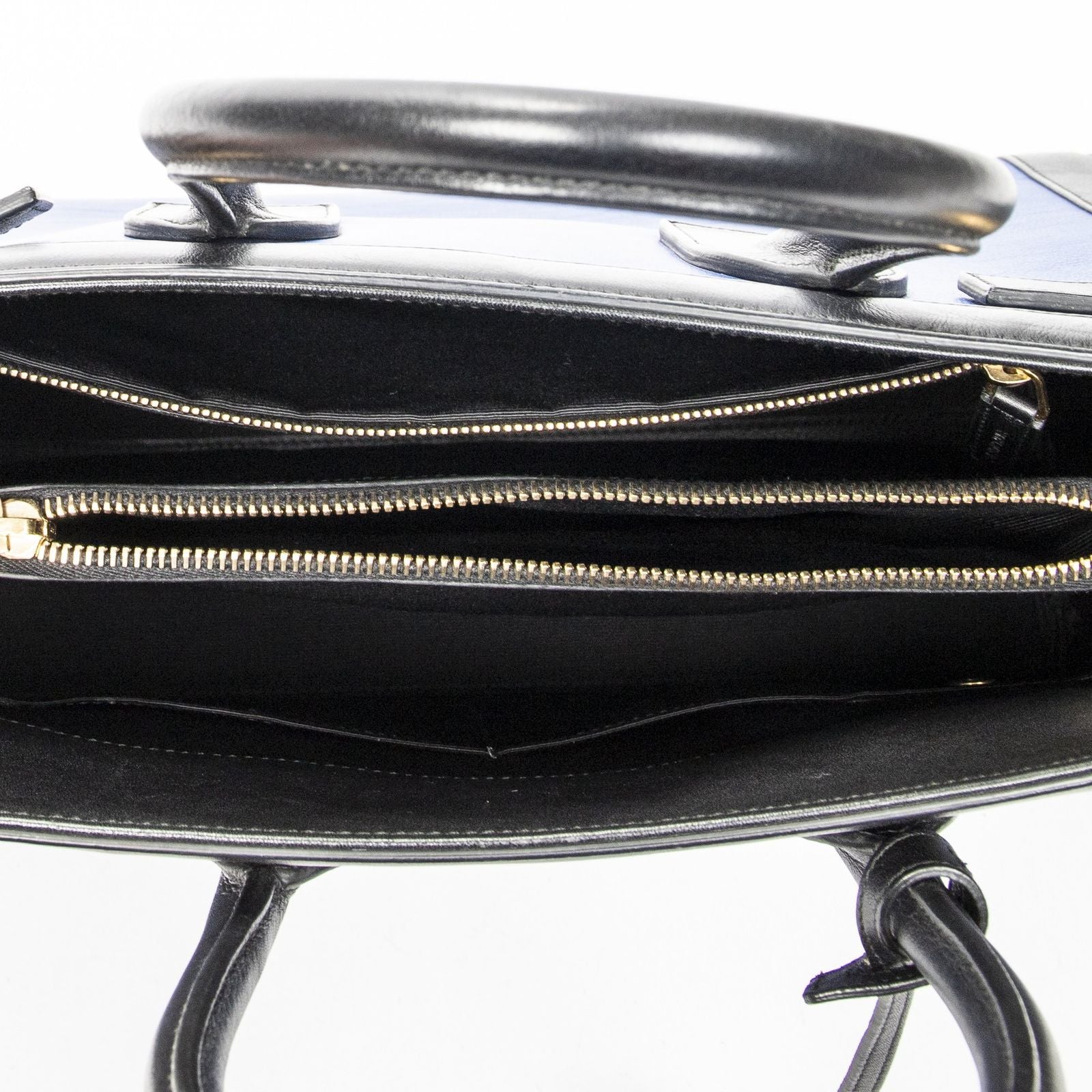 Saint Laurent Small Sac de Jour Blue Black Calfskin Leather Messenger — view 9