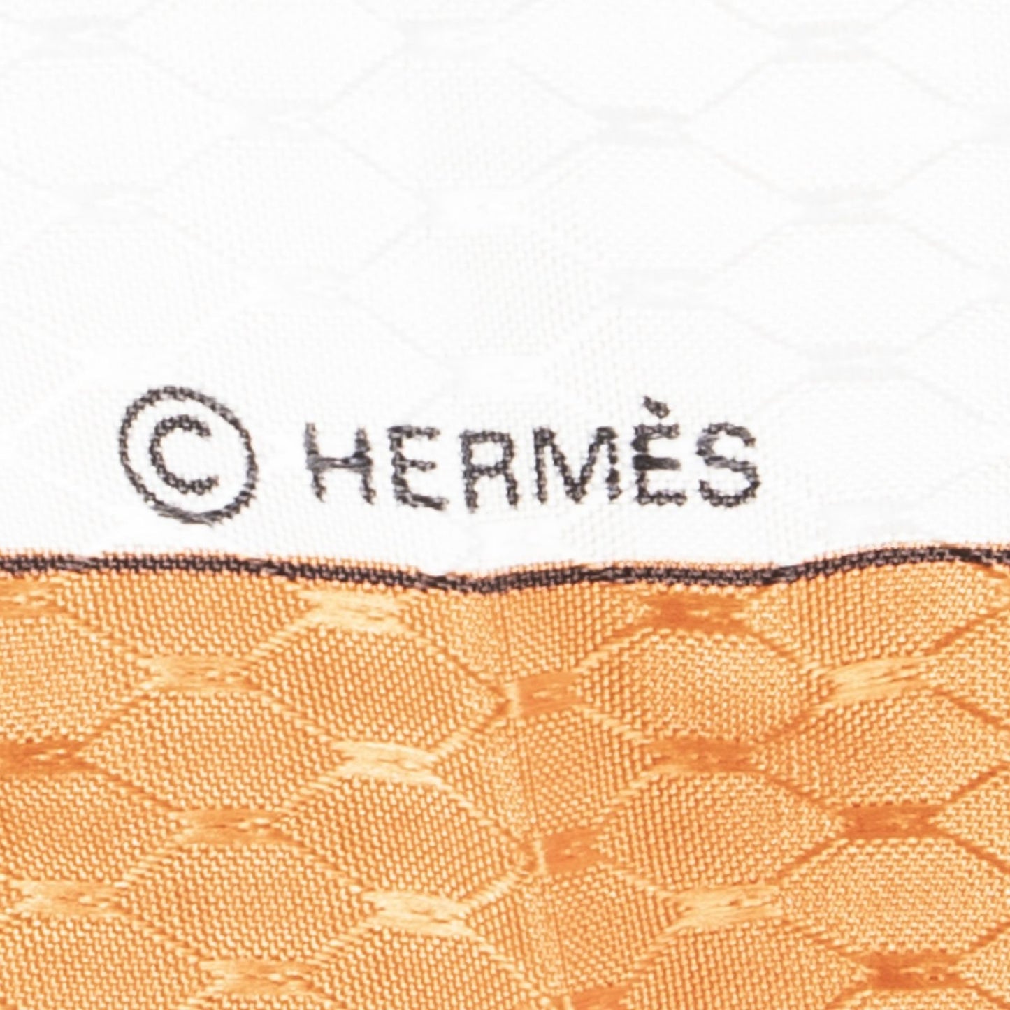 Hermes Scarf Orange Jacquard Silk — view 4