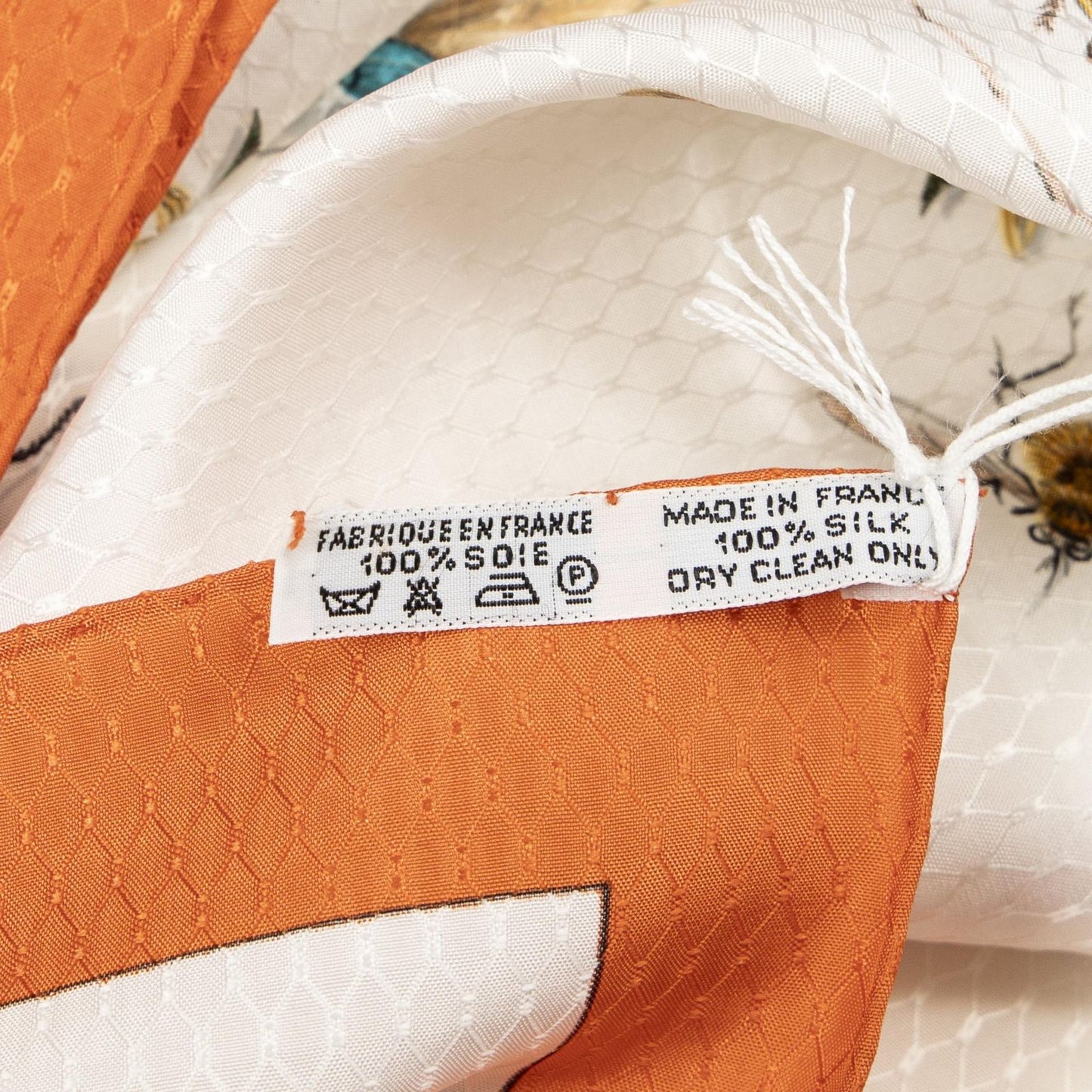 Hermes Scarf Orange Jacquard Silk — view 5